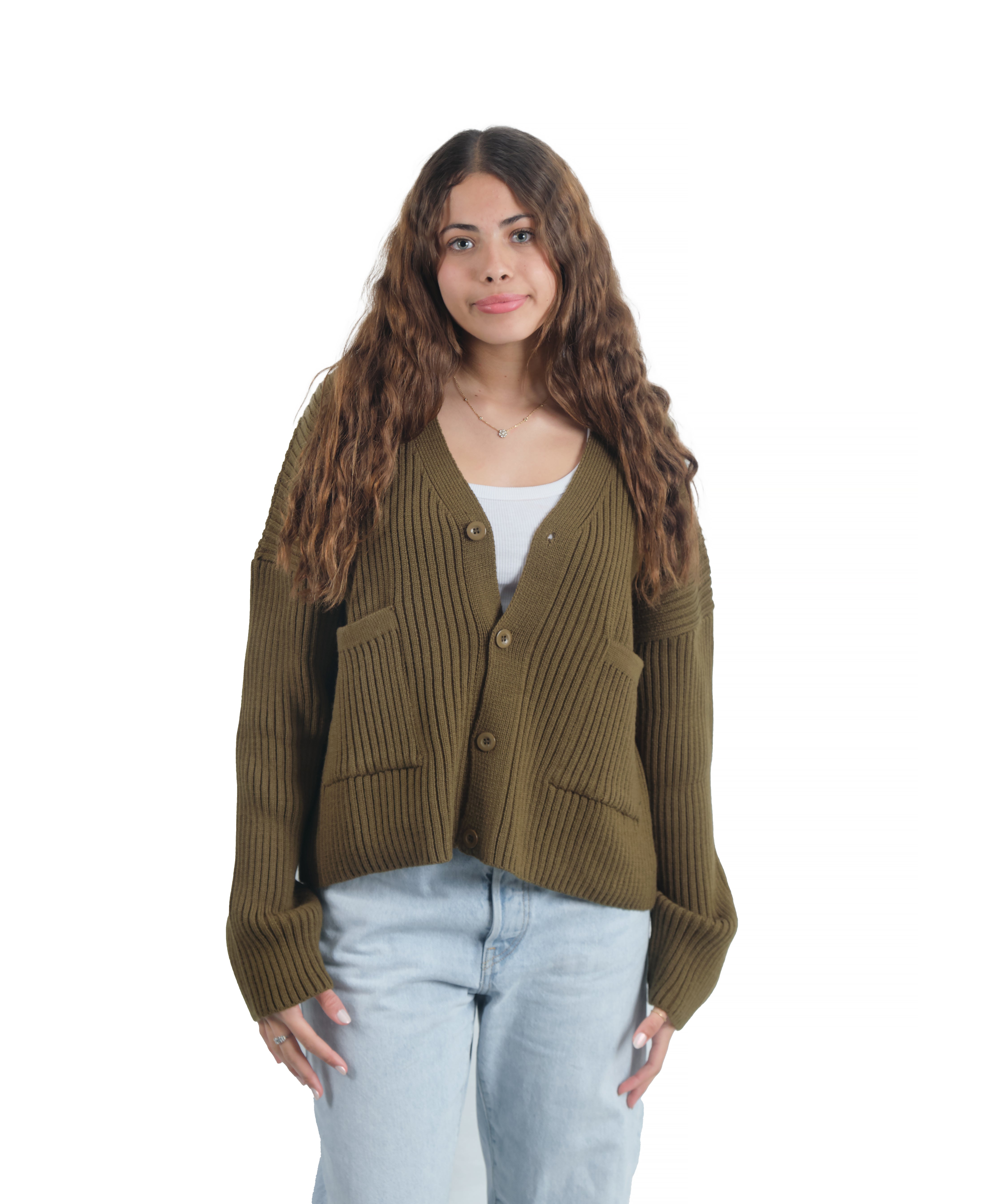 Olive Green Cardigan