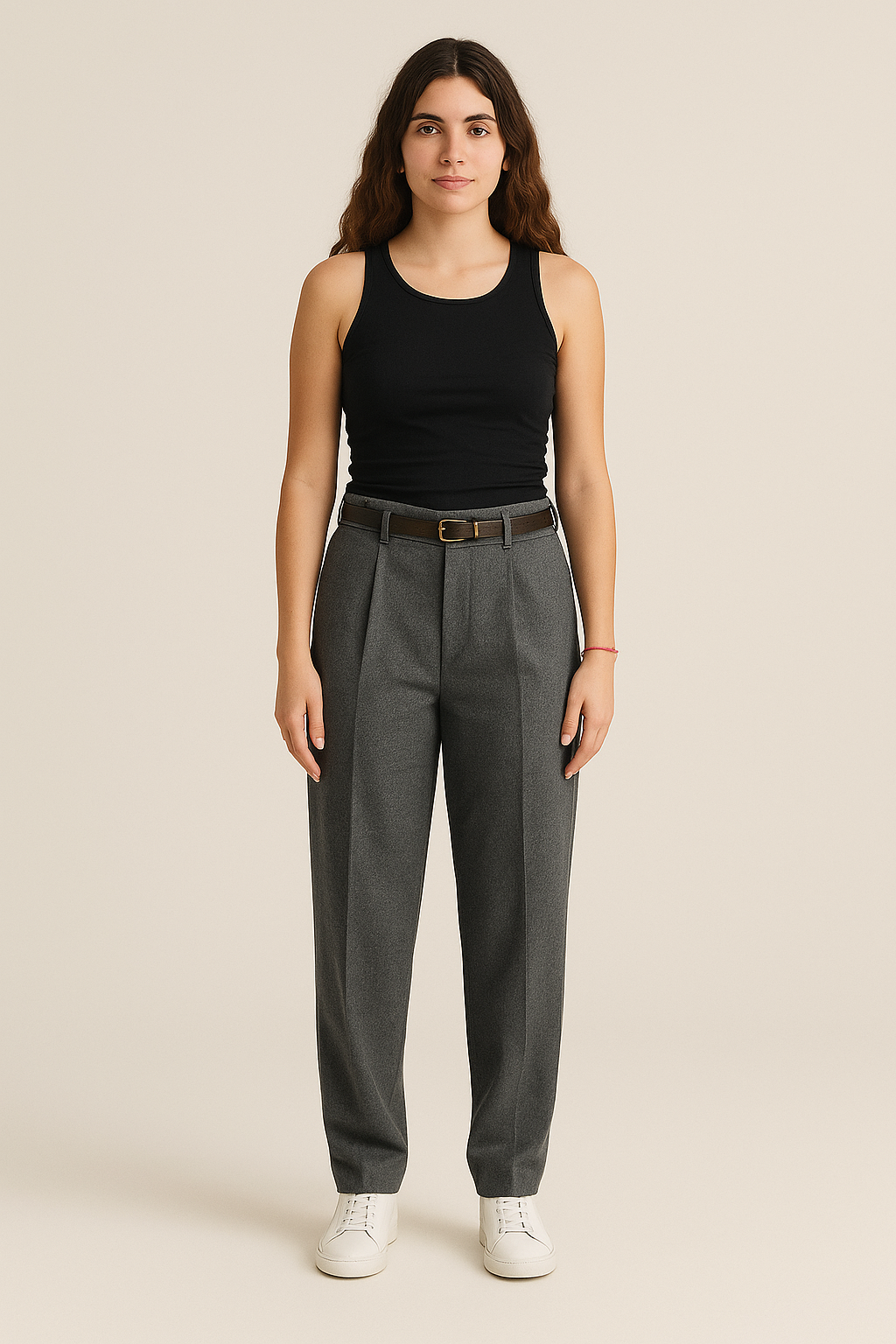 Grey Pleated Trousers