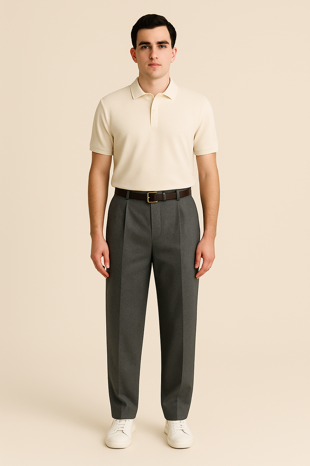 Grey Pleated Trousers